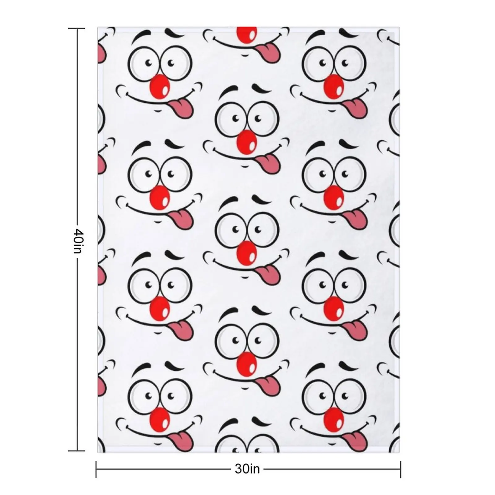 Funny Face Red Nose Day 2022 Throw Blanket Hairy Hair cosplay anime Flannel Fabric Blankets