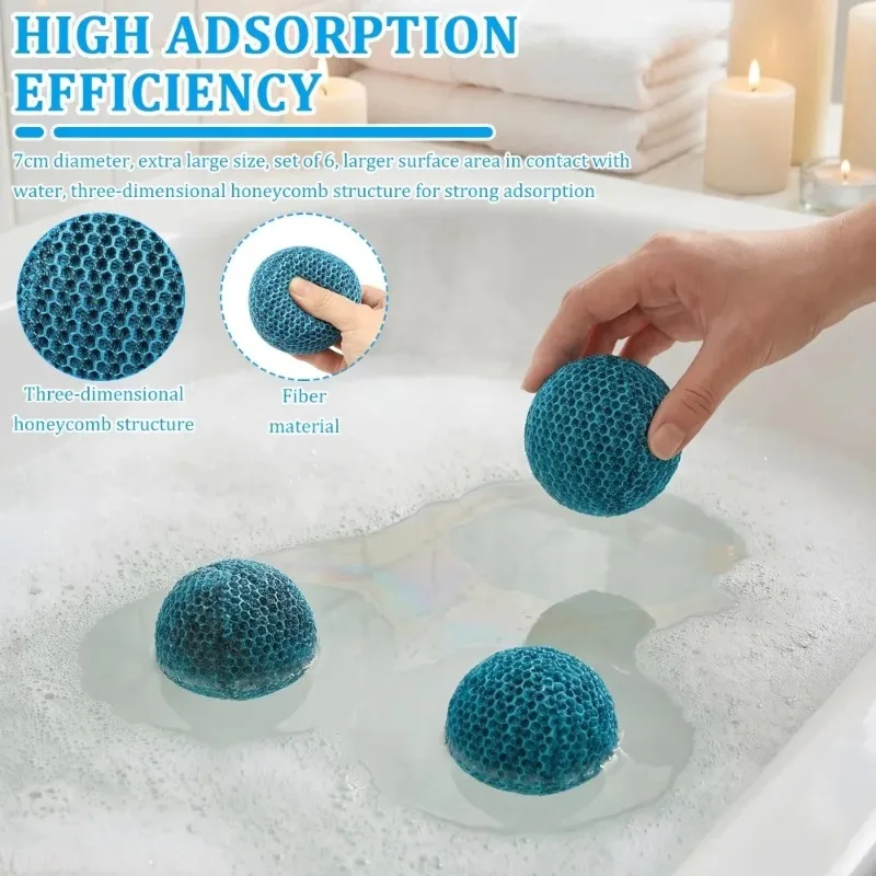 Oil Absorbing Honeycomb Sponge Scum Balls, Reusable Spa Maintenance Accessory, Pool Hot Tub Skimmer Basket Cleaning Tool
