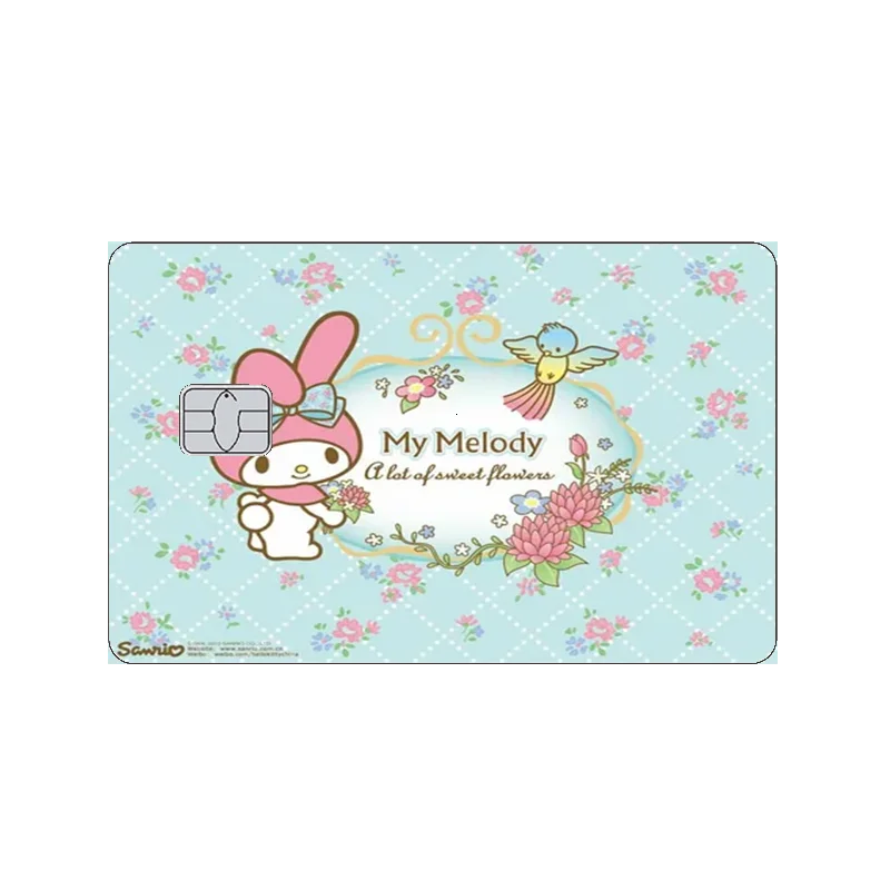 Kawaii Hello Kitty Id Card Sticker Anime Cartoon Pvc Skin Sticker Cartoon Creative Ultra Thin Matte Film Skin Cover Case Gifts