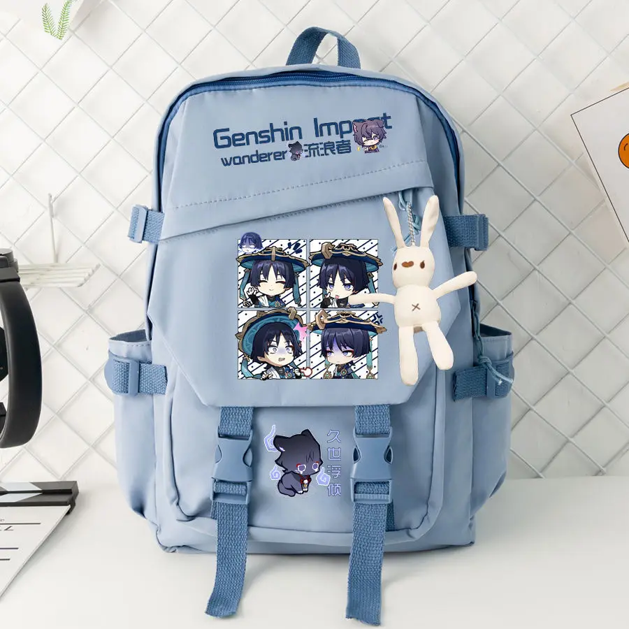 Рюкзак для совместной работы Genshin Impact Scaramouche для учащихся начальной и средней школы, легкий странник большой вместимости