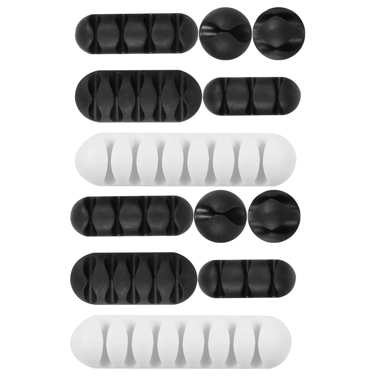 12Pcs Cable Clips Strong Adhesive Cable Holder Desk Wire Organizer USB Audio Cord Management System Tie Wire Holder