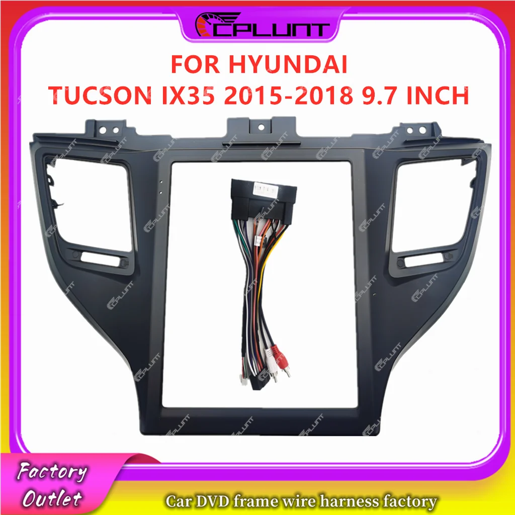 Tesla Screen 9.7 Inch Car DVD Frame Fascia Adapter For HYUNDAI TUCSON IX35 2015-2018 Android Radio Dash Fitting Panel Kit