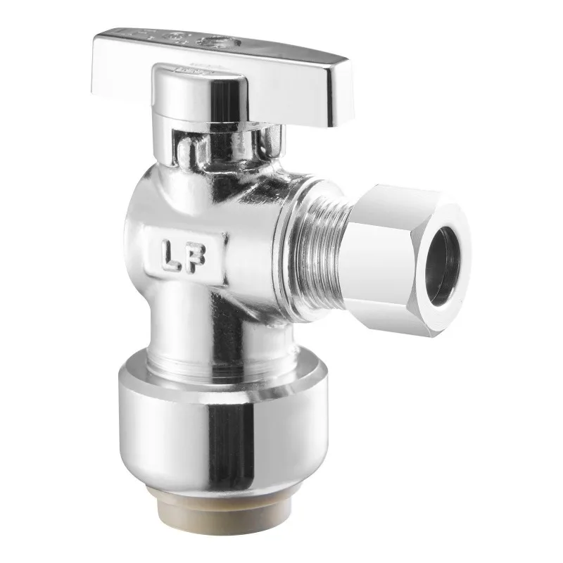 

10 Pack Angle Stop Valve Push-to-Connect 1/2" PTC x 3/8" OD Compression 1/4 Turn