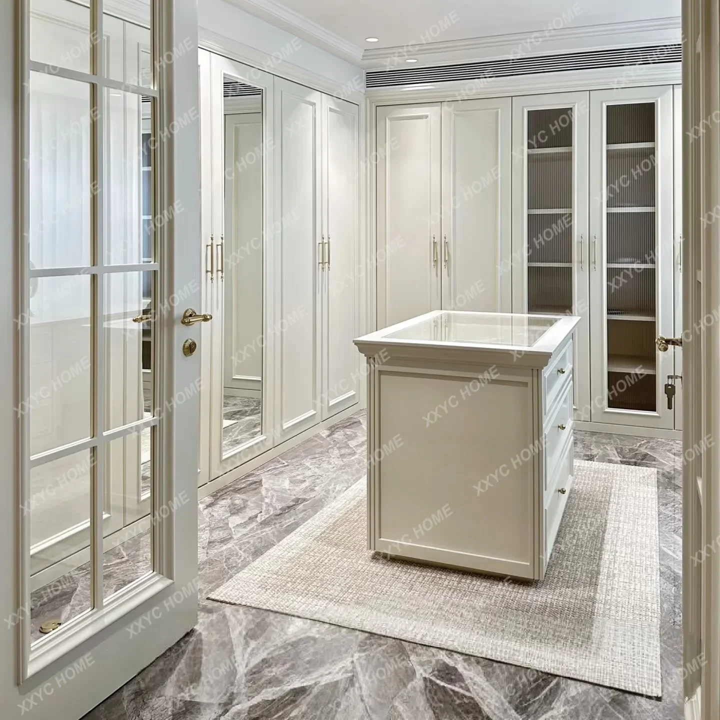 A French Light Luxury Cloakroom Drawer Locker Jewelry Cabinet Door Store Display Cabinet Household Floor