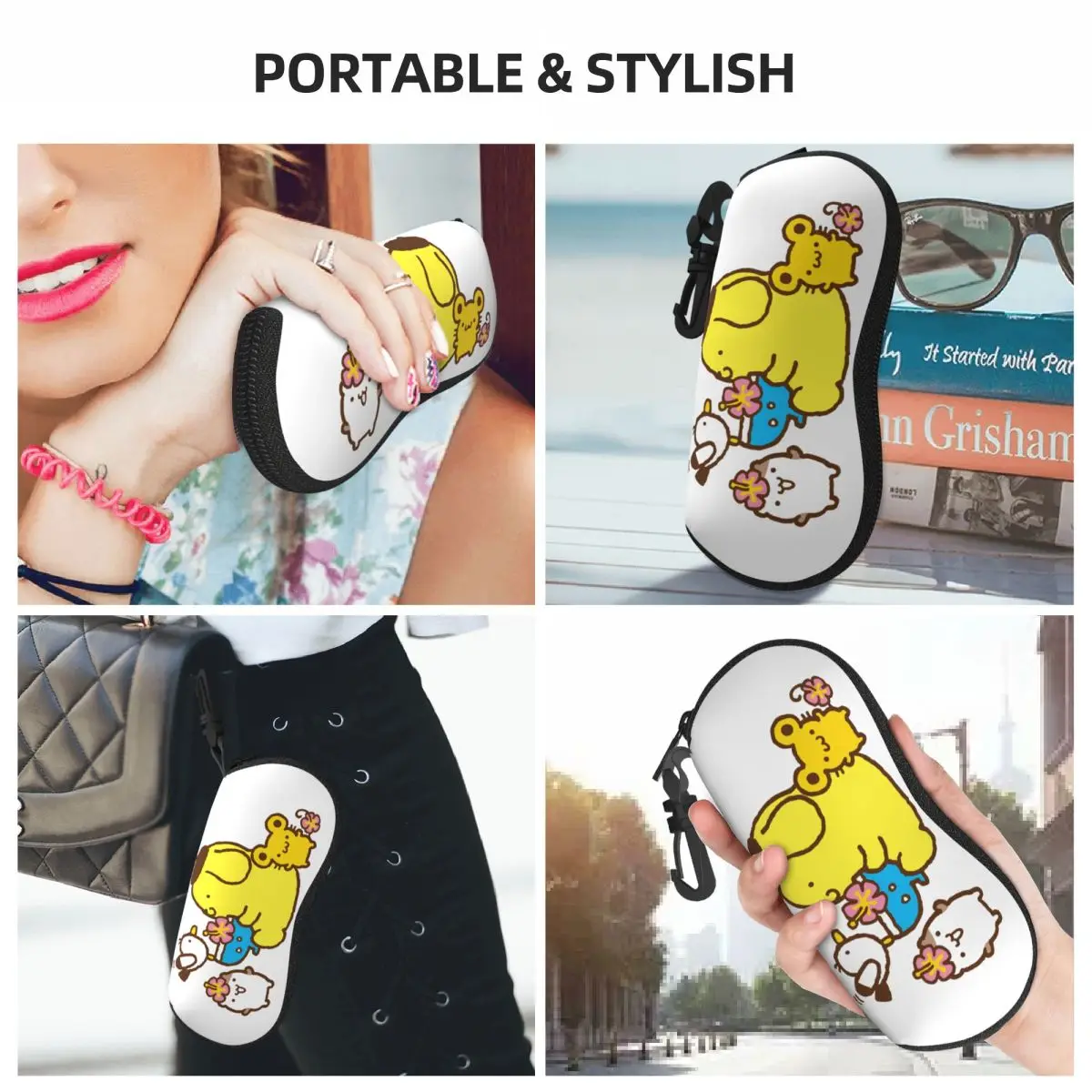 Pompompurin الكرتون سانريو النظارات الشمسية لينة حالة النيوبرين سستة شل النظارات حالة مخصصة صندوق واقية للنظارات