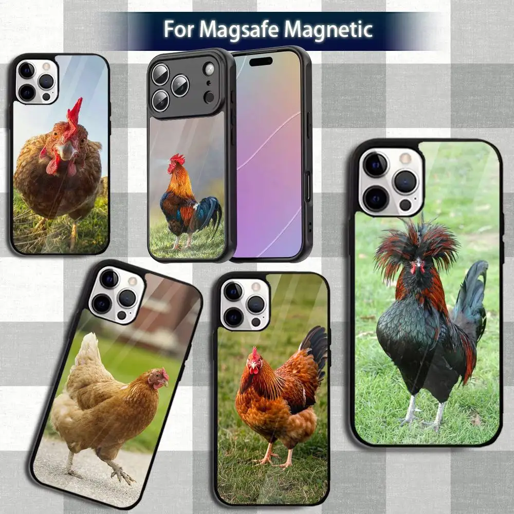 

R-Rooster Animal HenS Phone Case For iPhone 13,12,15,17,11,16,14,Pro,Max,Plus,Mini,Magsafe,Magnetic Wireless Charging Case