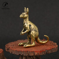 Vintage Brass Kangaroo Figurines Miniatures Tea Pets Crafts Desktop Small Ornaments Animal Statue Home Decors Accessories Gifts