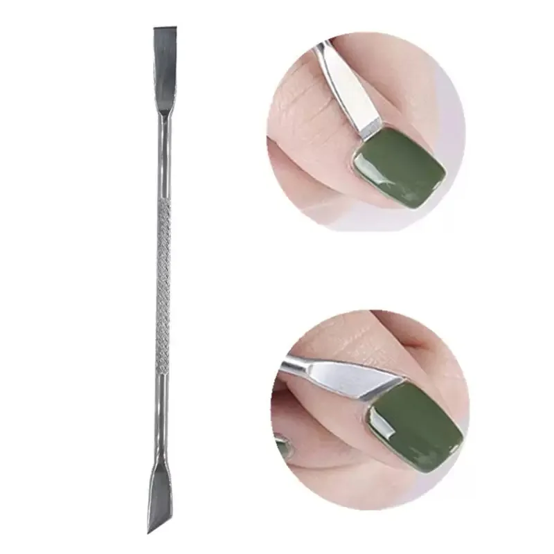 

Dual-Headed Nail Spatula - Double-Sided Cuticle Pusher & Nail Cleaner Tool for Professional Manicure and Pedicure