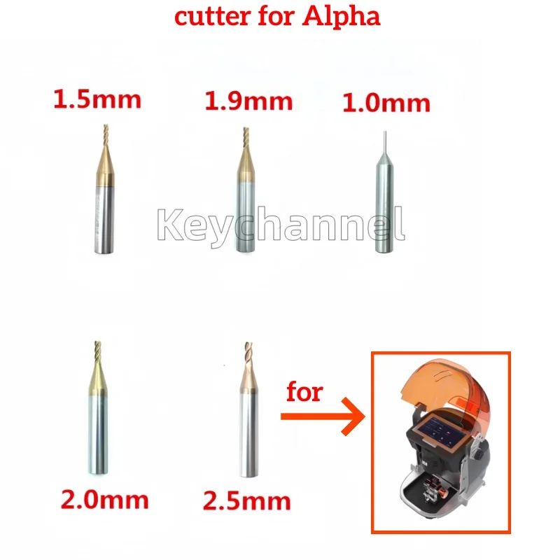 1pcs Key Cutter Carbide 1.5mm 2.0mm 2.5mm KUKAI Alpha Key Cutting Machine Milling Cutter HSS Tungsten Steel 1.0mm Probe