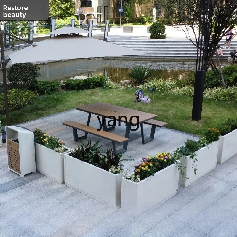 LH, Outdoor Aluminum Alloy Flower Box Combination Coffee Shop Terrace Courtyard Partition Flower Bed