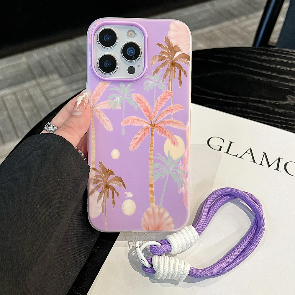 Handyhülle für Samsung Galaxy S26 Ultra S25 S24 S22 S23 Plus FE A56 A55 A35 A36 A37 5G Island Coconut 2 in 1 mit Lanyard-Abdeckung – Detail 6