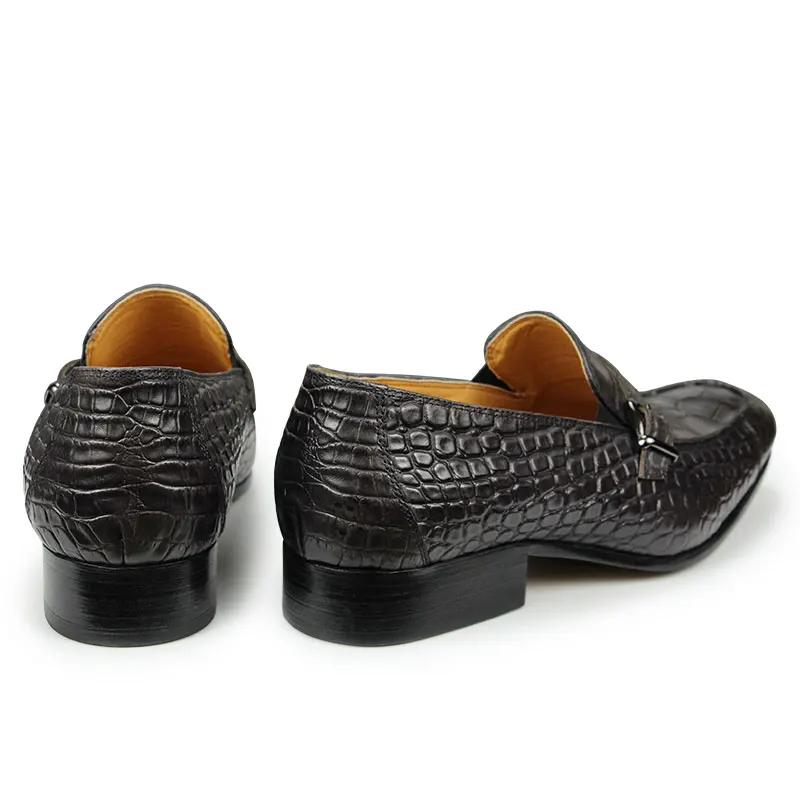 Mocassins de couro de crocodilo, sapatos elegantes, Split Designer, moda casual, apto para dirigir, viagem, férias