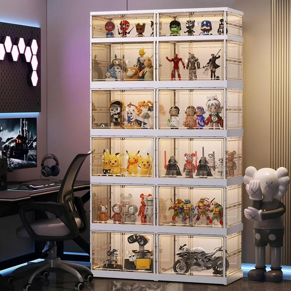 ตู้โชว์ Curio 6 ชั้นมีประตู, ตู้เก็บของสูง 67