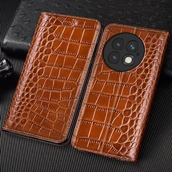 Crocodile Genuine Leather Flip Case For Oneplus 6 6T 7 7T 8 8T 9 9R 10 10T 11 11R 12 12R 13 13T 13S 13R Pro Phone Cover Cases