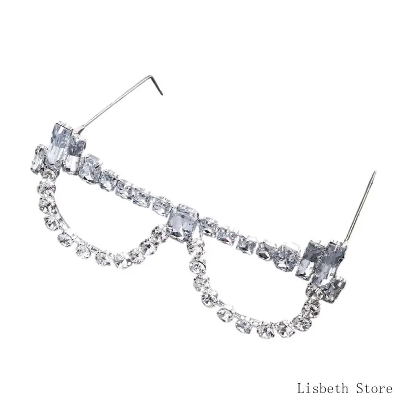 124A Kristallbrille ohne Linse, Strasssteine, Sonnenbrille, Glasrahmen für Damen und Herren