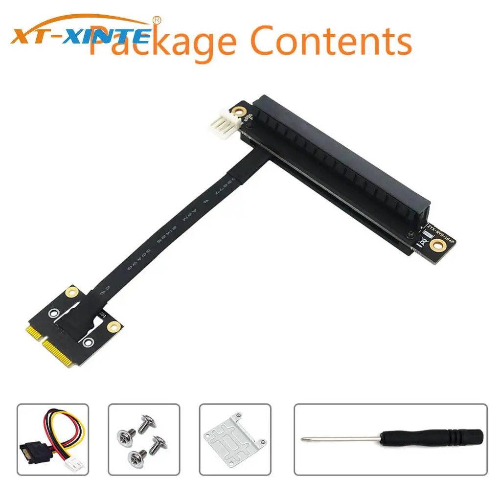 270 Degree Mini PCIe to PCI-E 1X 4X 8X 16X Adapter Cable Riser Mini PCIe to PCI Express 4P Power for PCIE Tester Extender