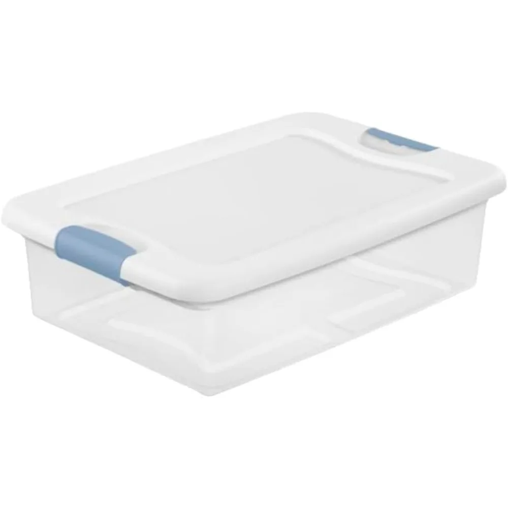 

Sterilite 32 Qt Latching Storage Box, Stackable Bin with Latch Lid, Plastic Container to Organize Clothes Underbed