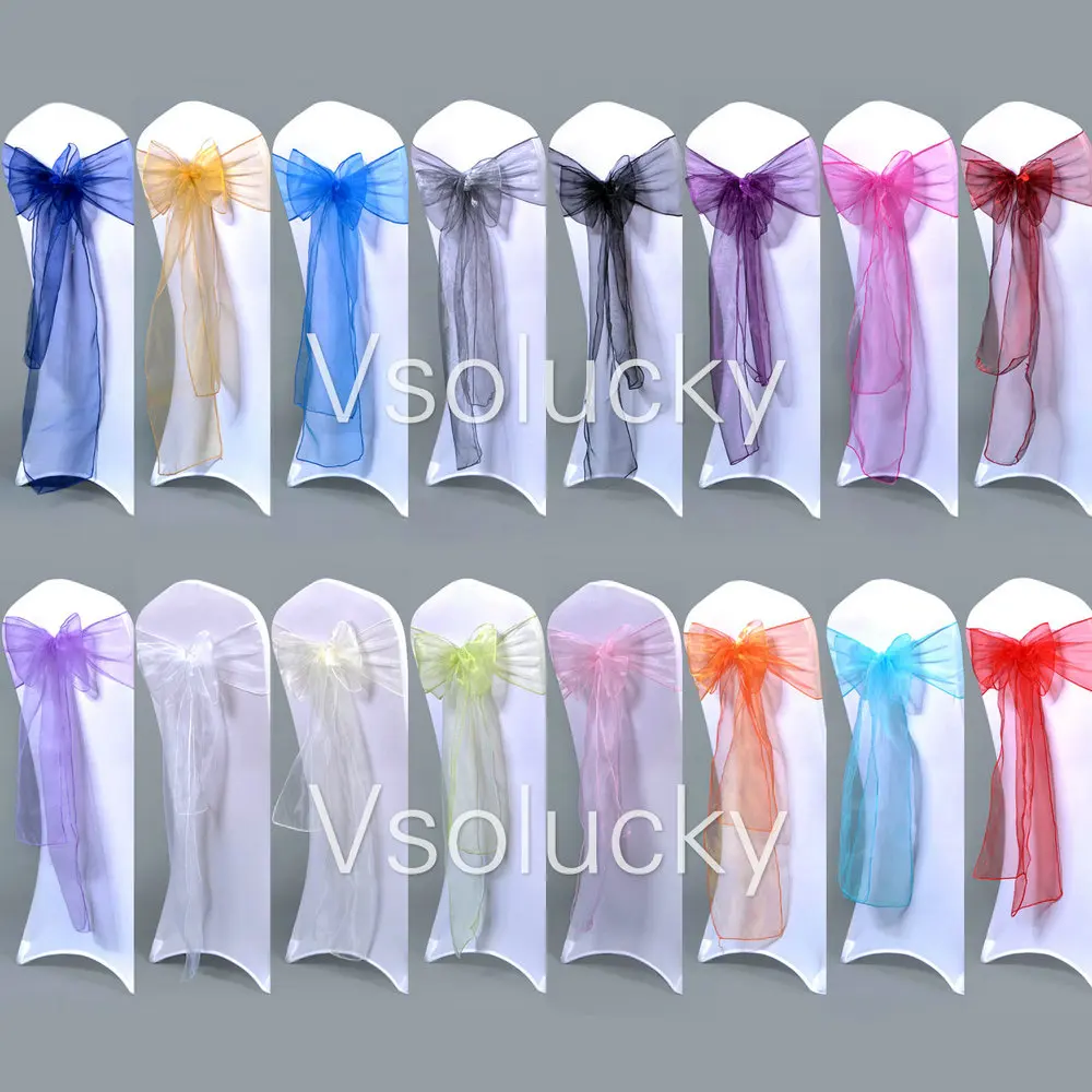 275cm Organza Chair Sashes Bow Cover Wedding Party Xmas Birthday Bridal Shower Design Decoration Chair Band