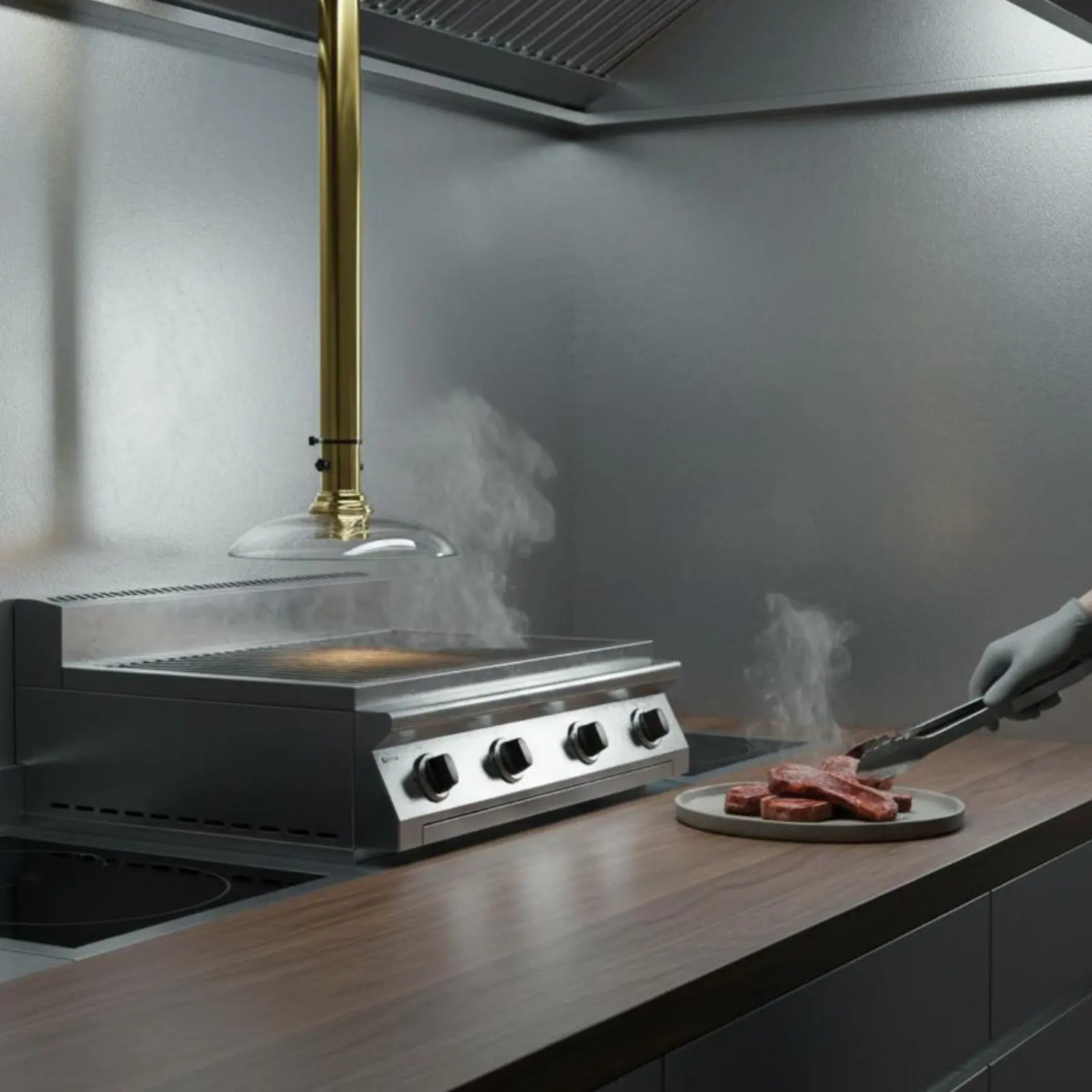 

BBQ Exhaust Hood High Clarity Korean BBQ Smoke Hood Telescopic Exhaust Pipe Easy to Clean Ventilation Apparatus