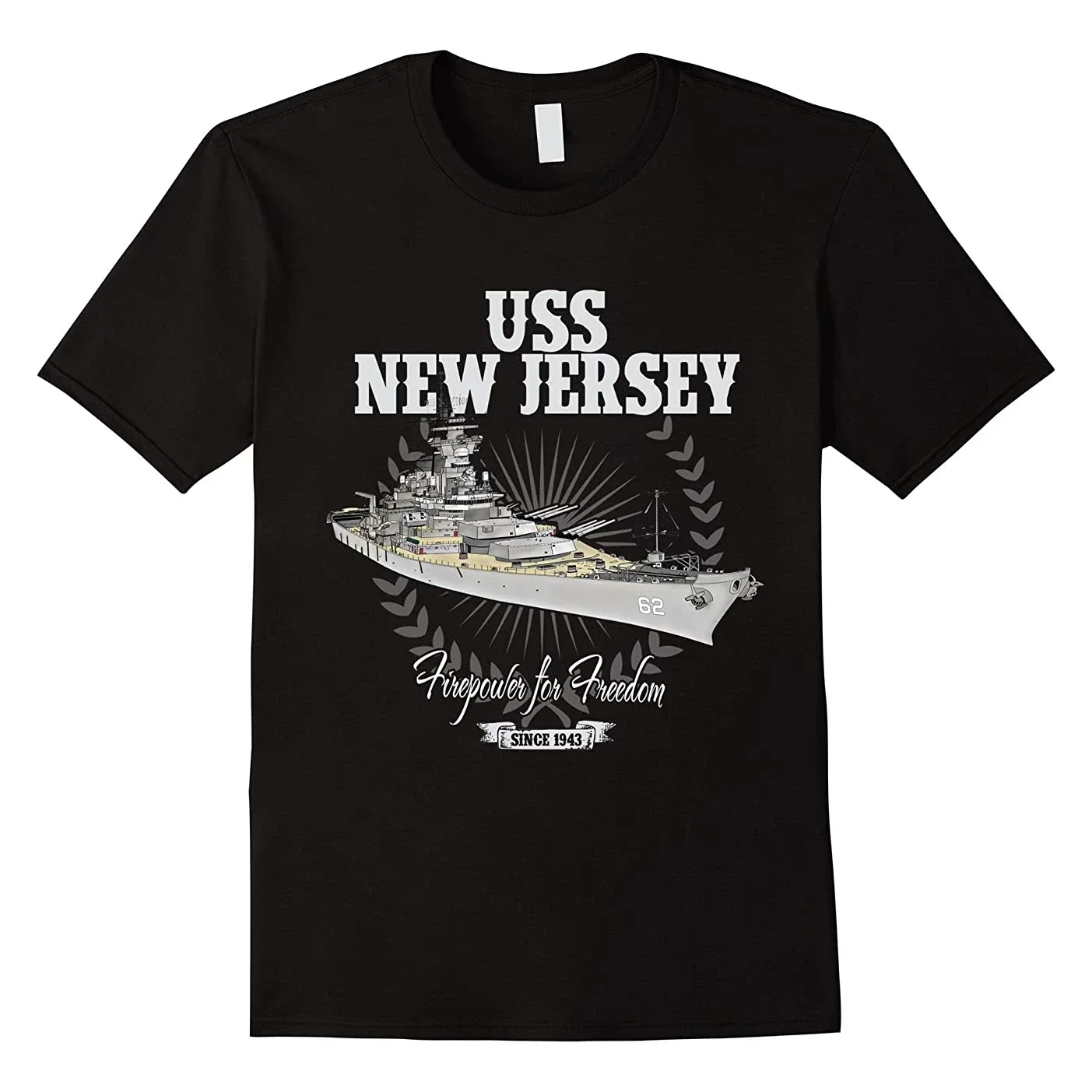 تي شيرت Iowa Class Battleship USS New Jersey BB-62. الصيف القطن قصير الأكمام س الرقبة رجل تي شيرت جديد S-3XL
