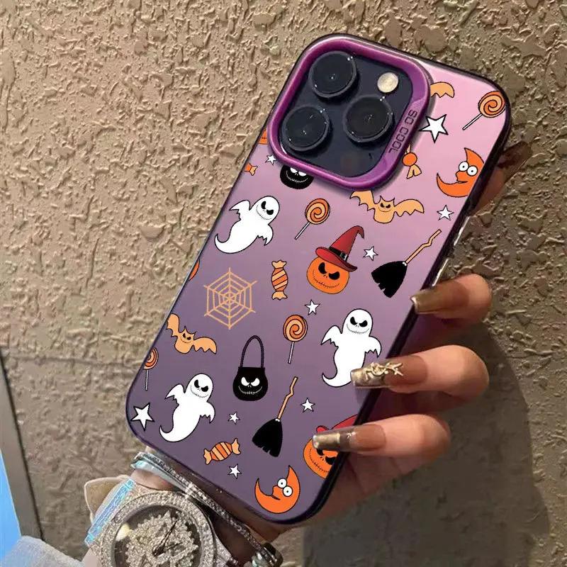 Halloween Happy Ghost Coque per Apple iPhone 17 Air 16e 16 14 15 13 11 Pro Max 15 Plus 12 17 ProMax Custodia antiurto per telefono