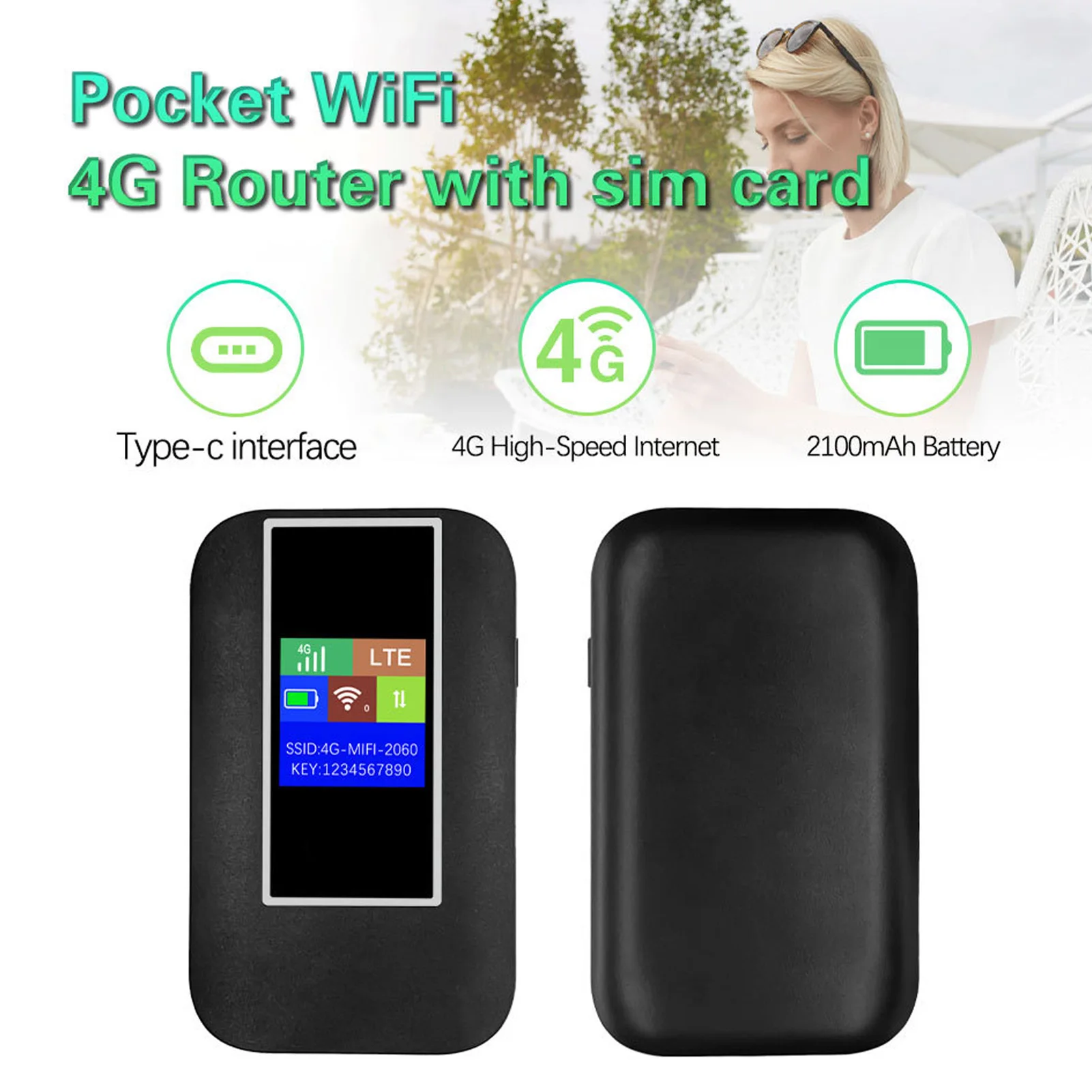 Router Perjalanan Mobile Hotspot WiFi Portabel Router WiFi 4G 150Mbps Kecepatan Tinggi Stabil Perangkat Hotspot WiFi Mobile untuk Perjalanan