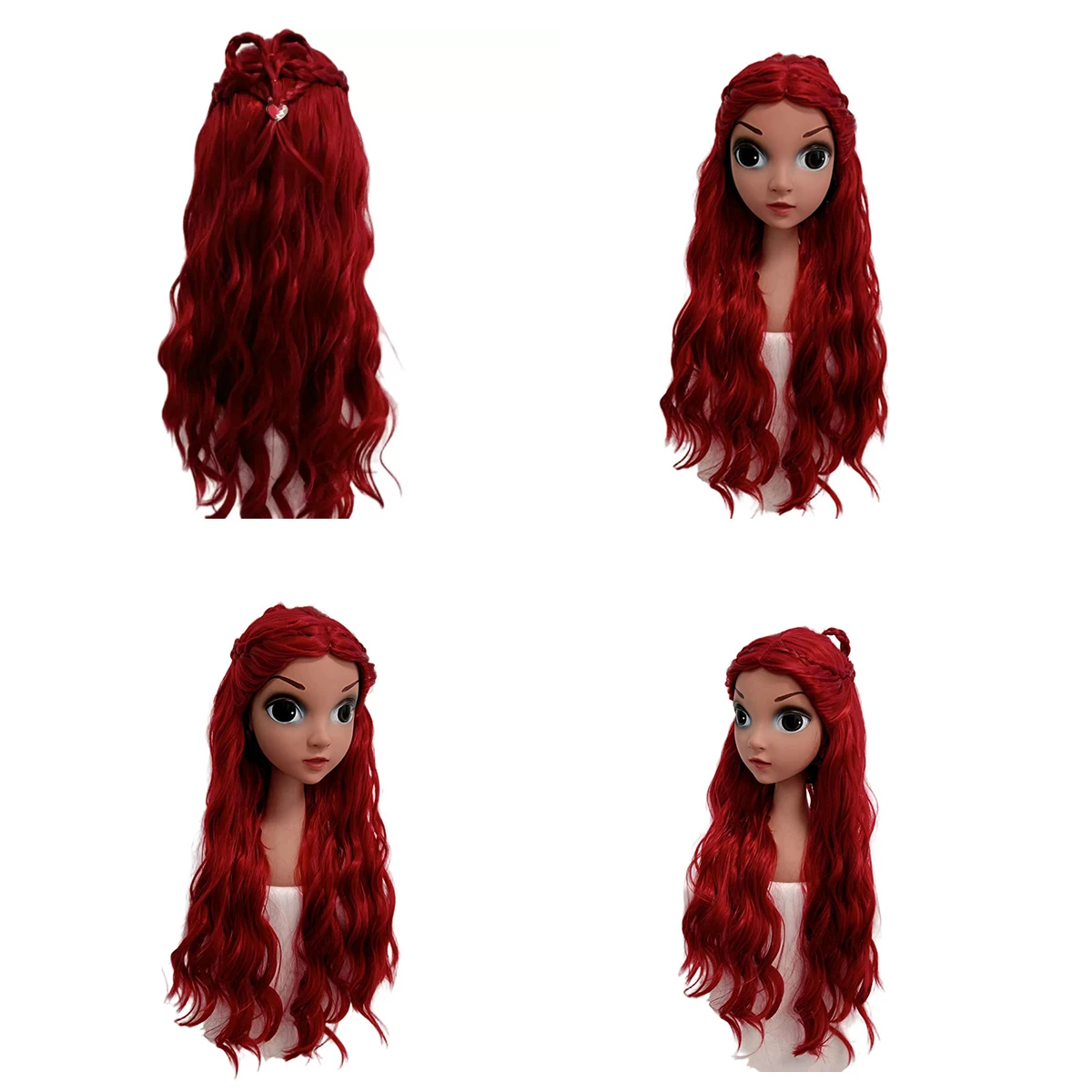 Descendants 5 Kids Girls Red Queen Cosplay Pink Red Wig  Blue Chloe Cosplay Birthday Party Halloween Wig Cosplay - 2026 New Arri