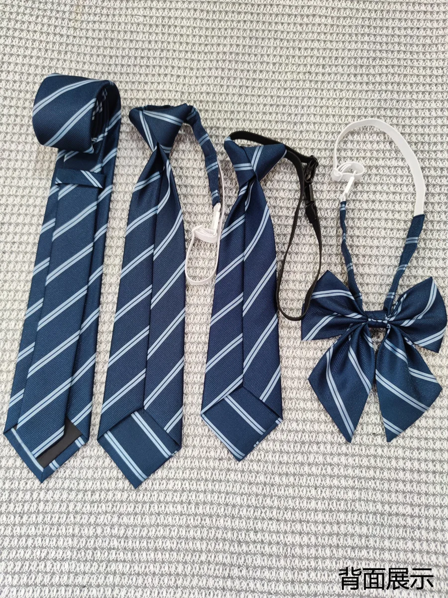 Tie, collar, college style striped bow set, accessories, free to wear Japanese school uniform, shirt accessories trend