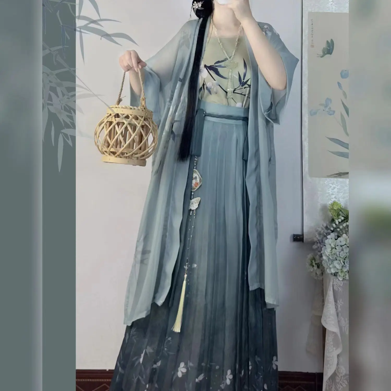 2024 Chinese Traditioanl Song Dynasty Han Fu Clothes for Women Folk Dance Costume Oriental Ancient Cosplay Vestido Hanfu Mujer