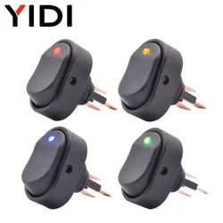 5/10pcs ASW-20D Car Boat Auto Rocker Switch 30A 12VDC ON OFF with Dot LED Light Illuminated Red Green Blue Yellow Button Switch