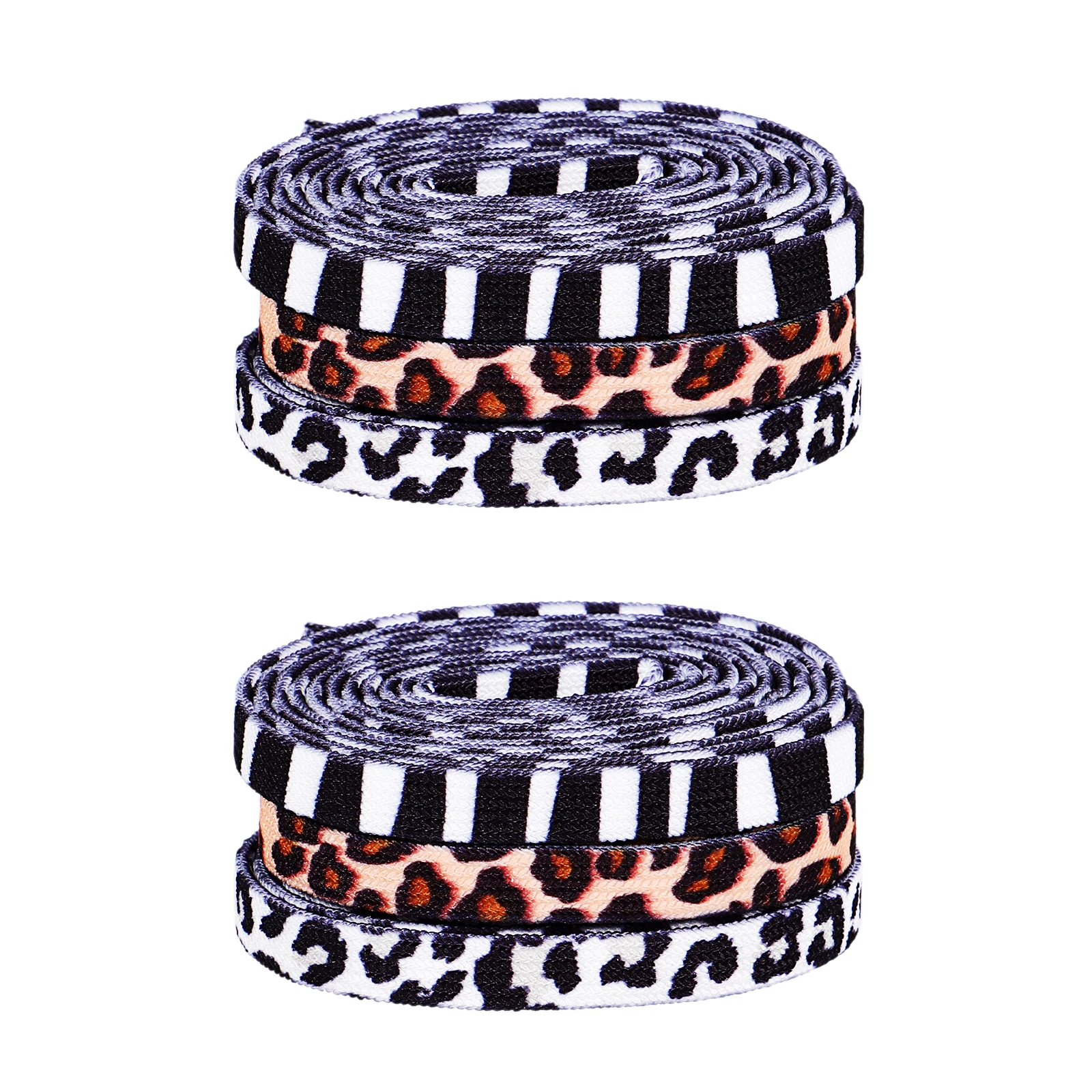 

3Pairs Animal Print Shoe Laces Flat Elastic Shoelaces for Casual Athletic Sneakers Sports Shoes Durable Flexible Shoe Strings