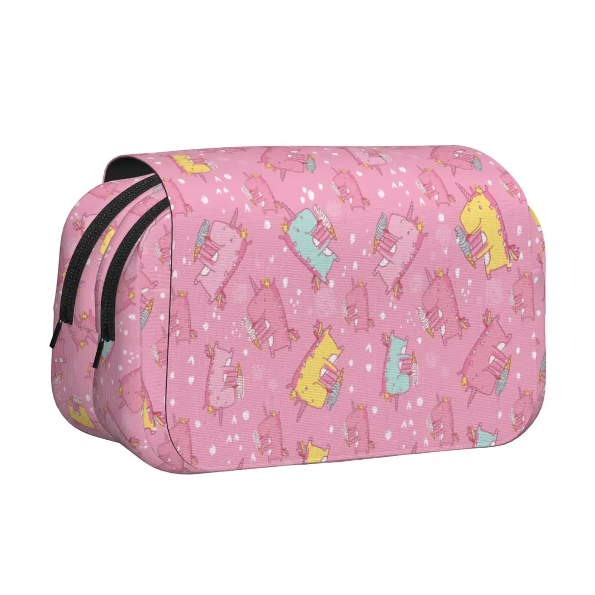 Cartoon Cute Unicorn Double Clamshell Pen Case Pencilcases Pen for Student Big Capacity Bags Students School Gifts Stationery
