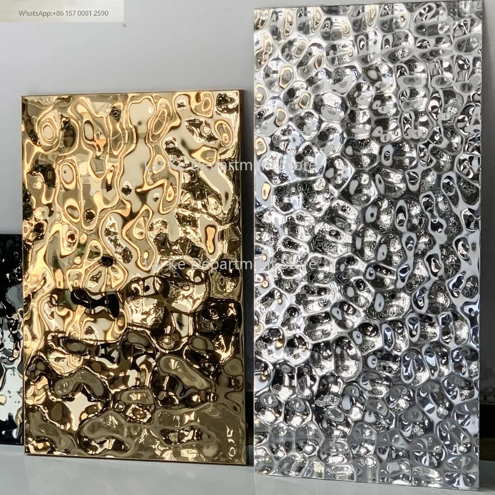 Water Ripple Gold Stainless Steel Panel Cold Rolled Stainless Steel Sheet Wall Decorative Material