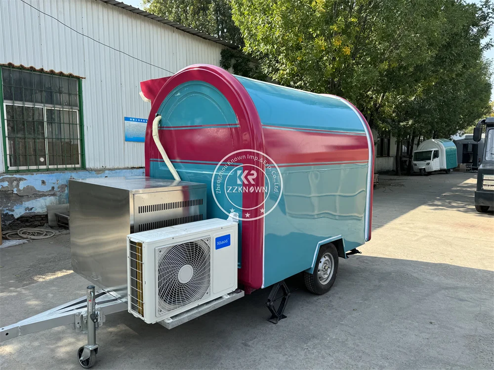 Custom Food Trailer Snack Pizza Kiosk Concession Food Truck Van Mobile Restaurant Hot Dog Ice Cream Kiosk With Fully Equipments