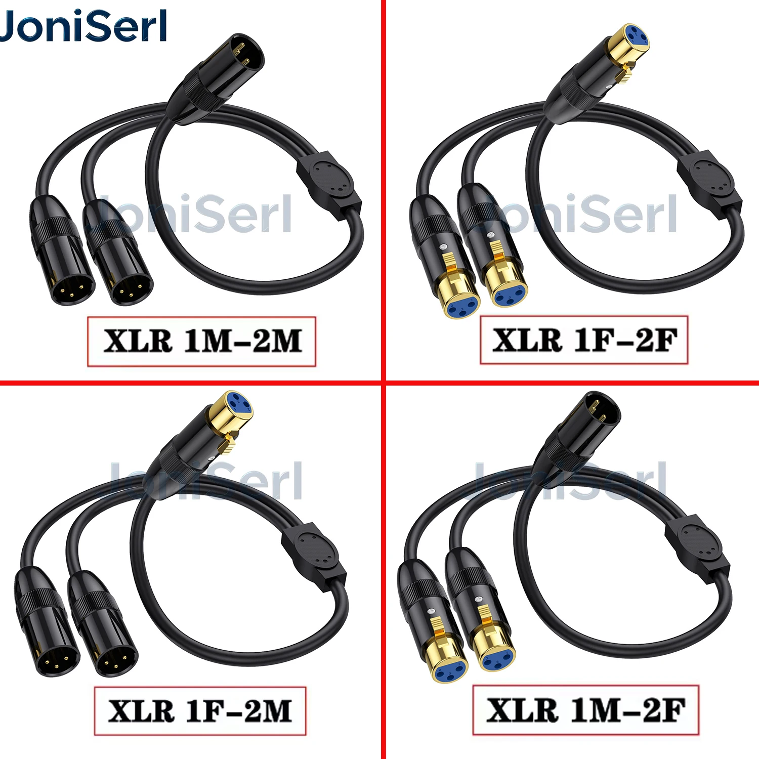1/2 Y-образный аудиокабель XLR с металлическим корпусом из чистой меди, позолоченными разъемами (мужской и женский) для микрофона, микшера, усилителя, длина 0,5-3 м.