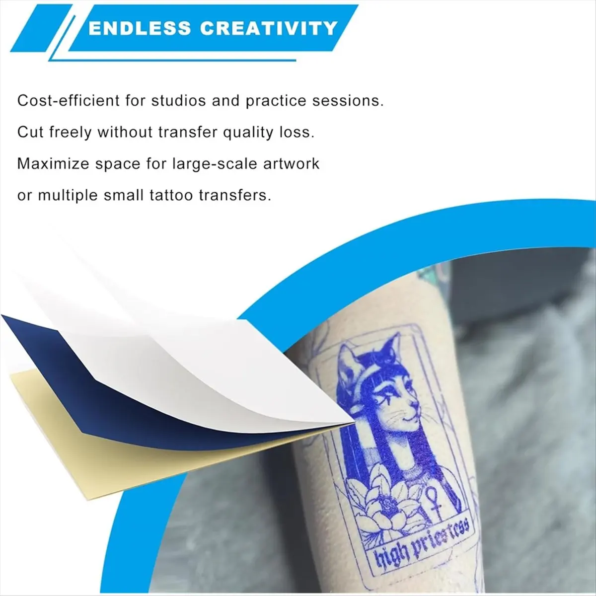 Reliable- Tattoo Transfer Paper 100 Sheets, Thermal Stencil Paper 4 Layer Stencil Paper 8.27