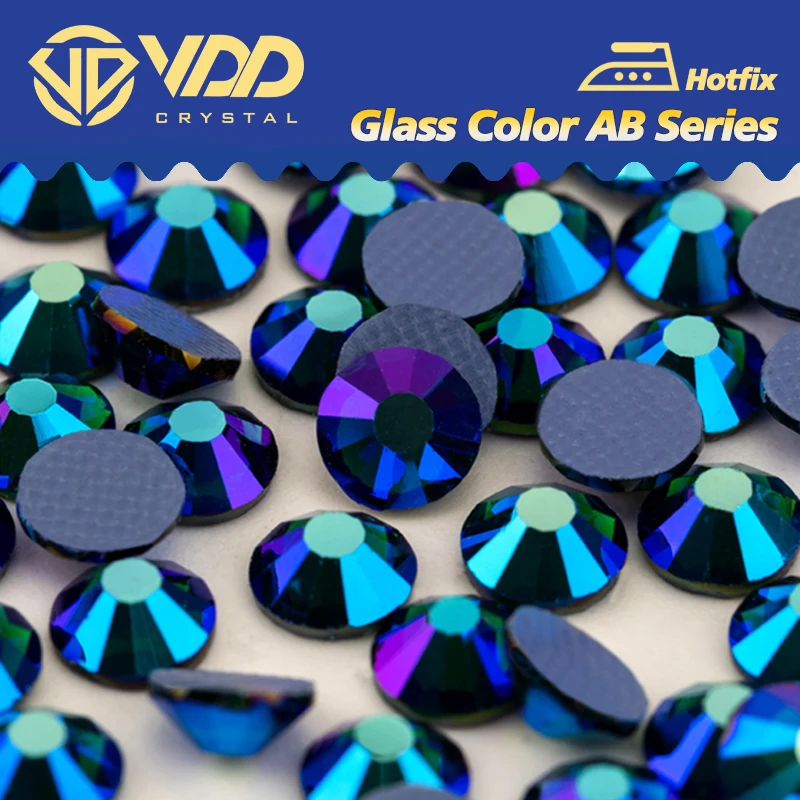 VDD 100 Emerald AB SS6-SS30 High Quality Hotfix Glass Rhinestones Crystal Color AB Flatback Glitter Strass Stones Garment