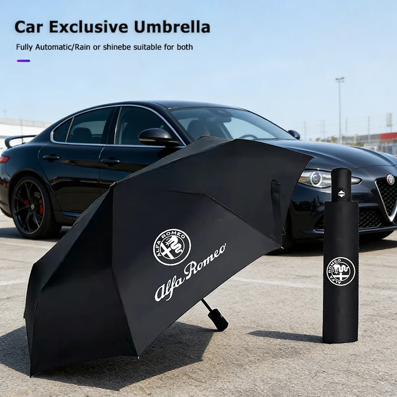 Paraguas Exclusivo para Automóvil Totalmente Automático, Resistente a los Rayos UV, para Alfa Romeo 156 159 147 4C 8C 166 Giulia Giulietta Mito Stelvio