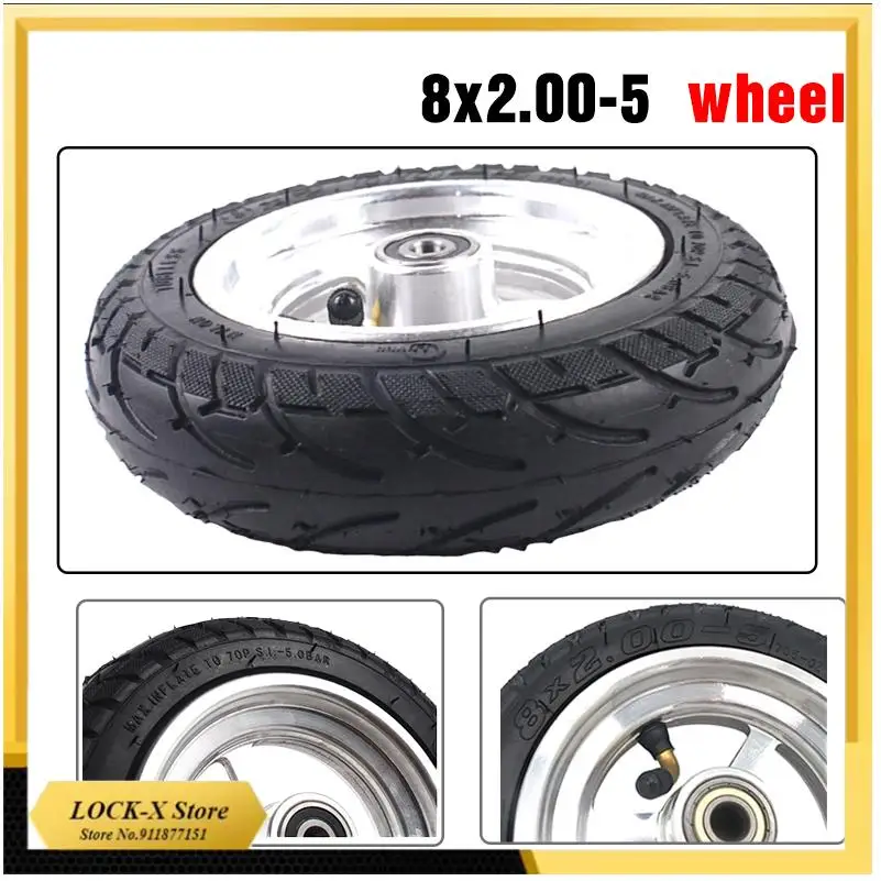

Modified Rear inflatable wheel for Modified KUGOO S1 S2 S3 electric scooter Rear hub and tires 8x2.00-5 tire tubeless wheel