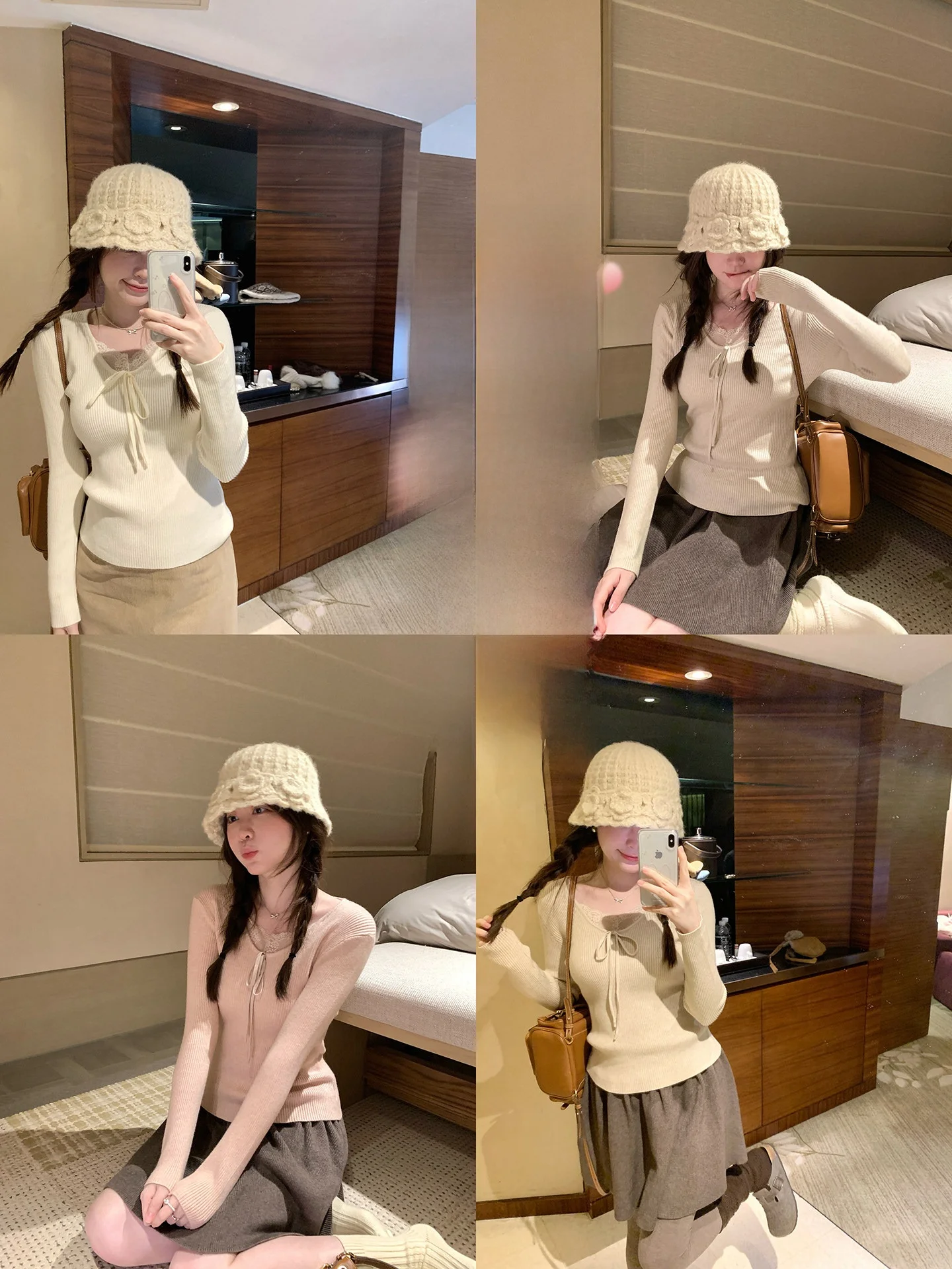 

Женский зимний вязаный топ PtonUmi с V-образным вырезом, облегающий, теплый, универсальный, базовый, повседневный, с длинными рукавами