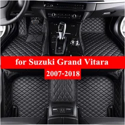 Car Floor Mats For Suzuki Grand Vitara 2007 2008-2016 2017 2018 Flash Mat Leather Custom Foot Pads Automobile Carpet Cover