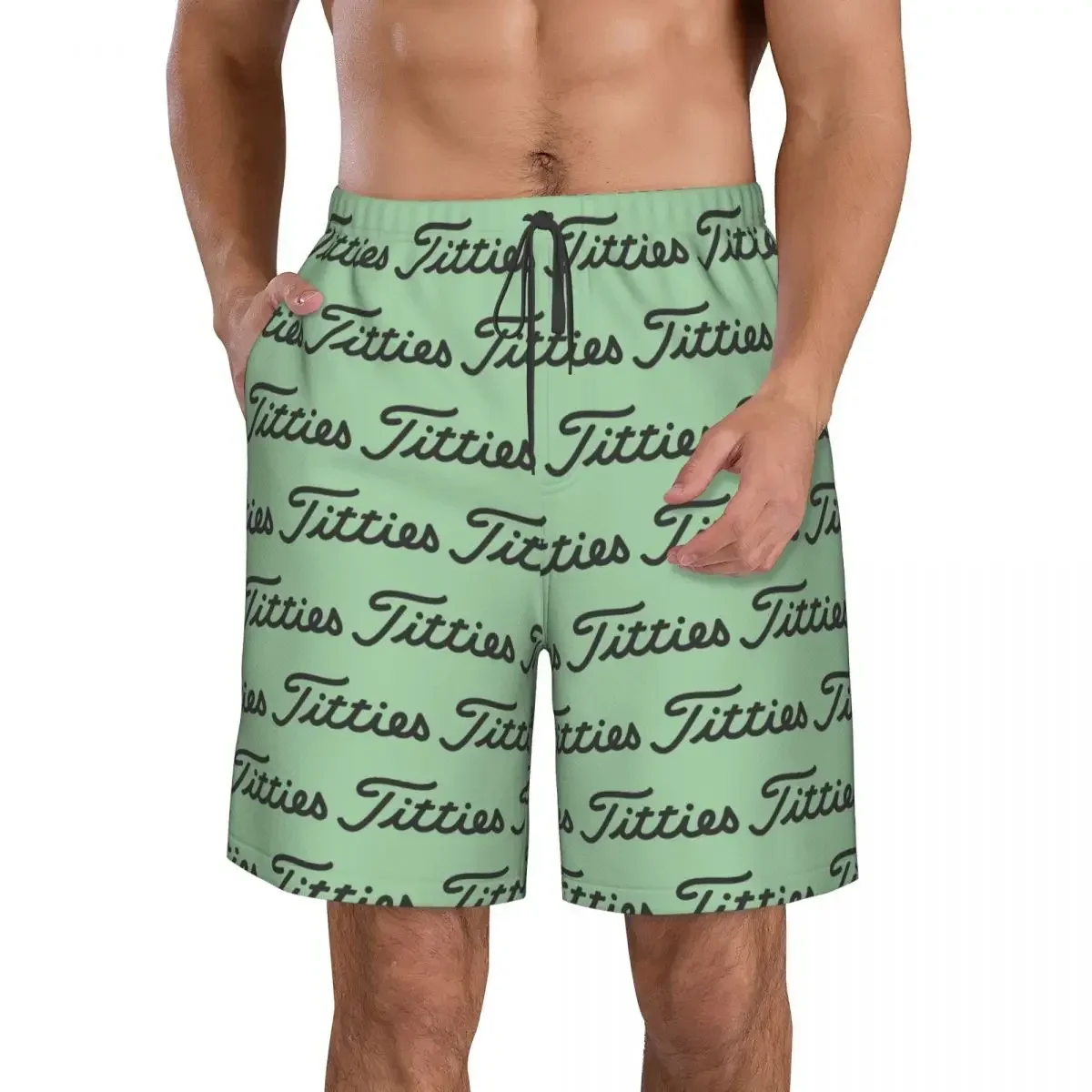 Titties Golf Ball Trunks Beach Board Shorts Casual Quick Dry Swim Summer Men Pants