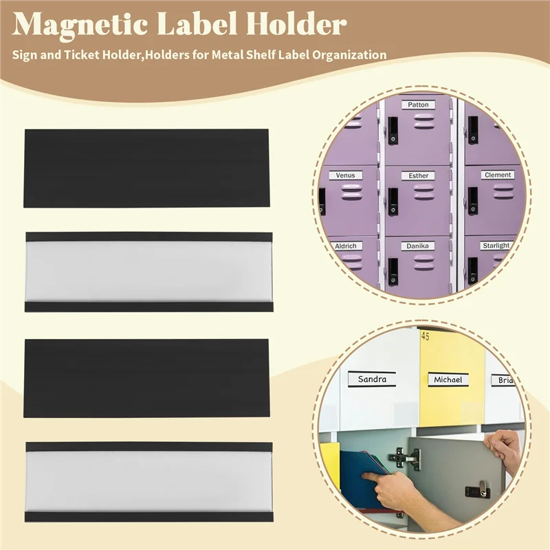 

J1UL1N 30Pcs Magnetic Label Holders,Sign And Ticket Holder,Holders For Metal Shelf Label Organization, Whiteboard