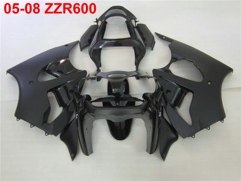 New Fairing kit for Kawasaki Ninja ZZR600 05 06 07 08 matte black fairings set ZZR600 2005 2006 2007 2008 OT01