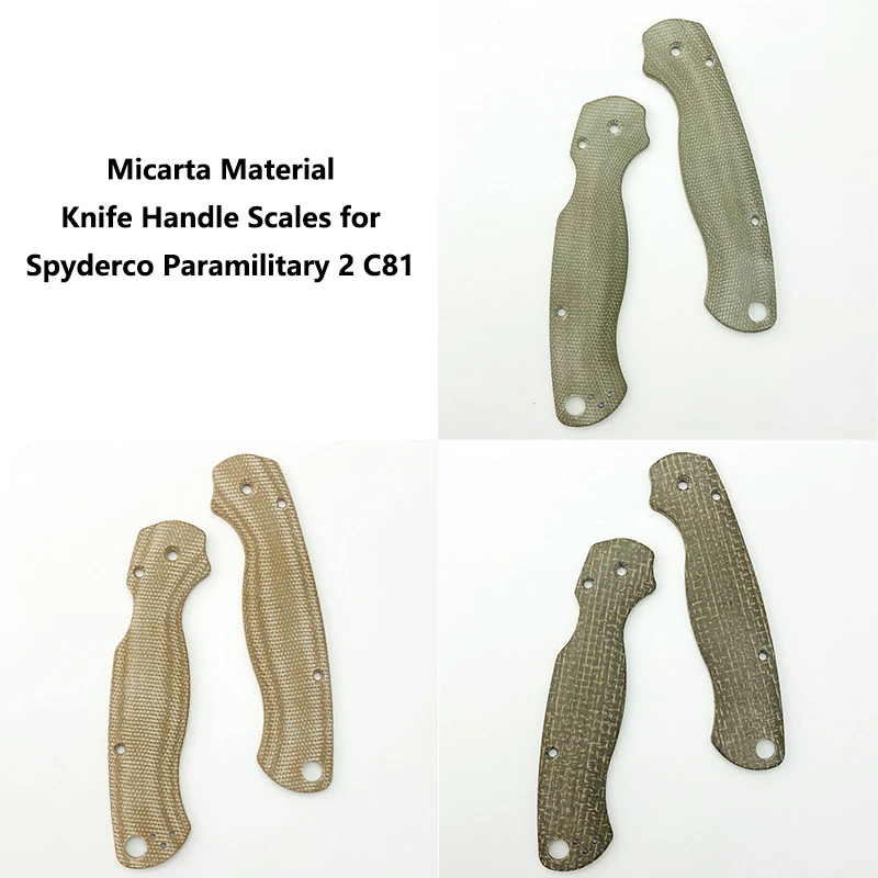 1 Pair Micarta Material Folding Knife Handles Scales Grip Patch for Spyderco Paramilitary 2 C81 DIY Making Accessories Parts