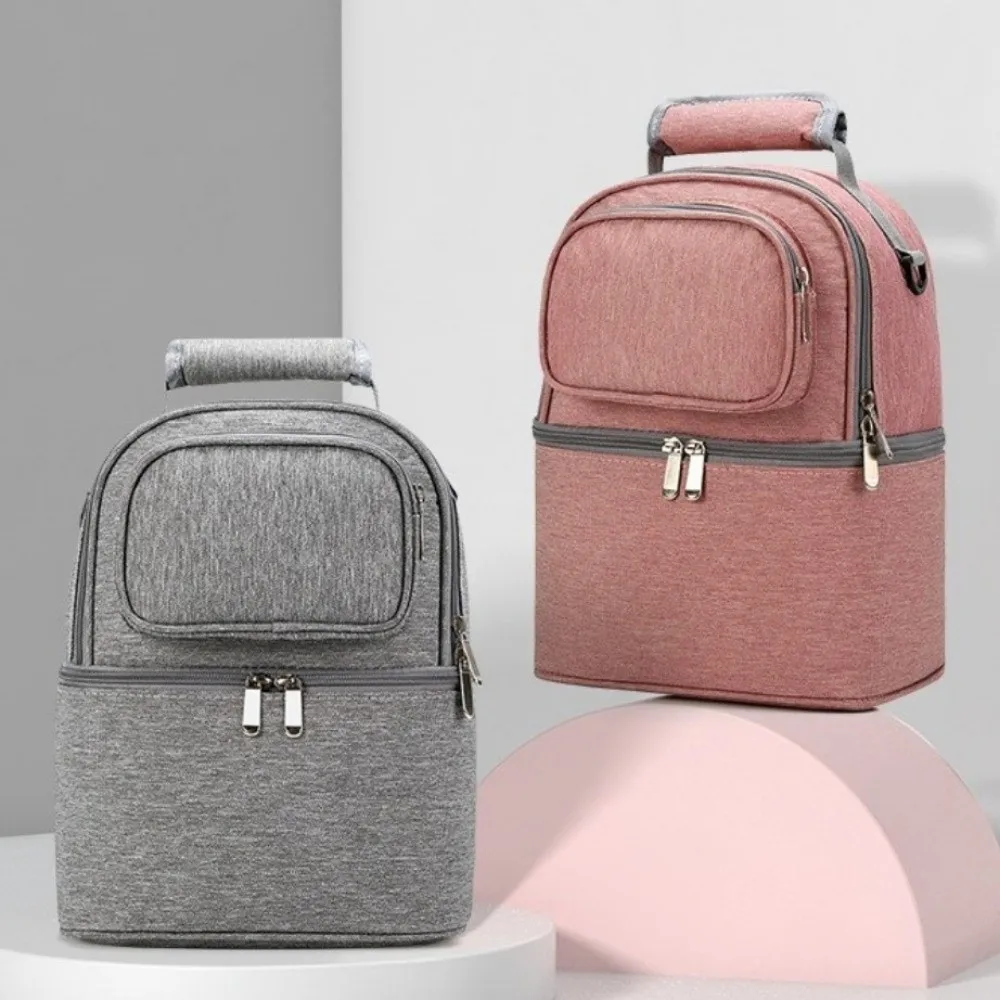 

Large Capacity Maternity Backpack Insulation Material Fresh Preservation Baby Food Backpack Handbag Style Double Layer