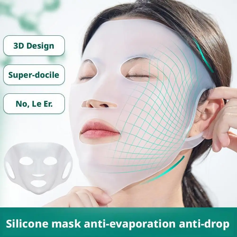 

Silicone Face Masks Moisturizing Reusable Travel Holder Facial Cover Masks Care Prevent Sheet Beauty Evaporation Masks Skin F3W8
