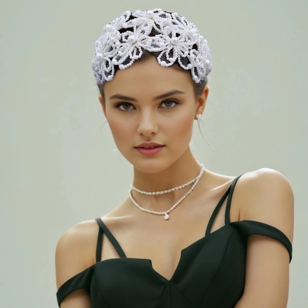 Joyería para la cabeza de boda, diadema de perlas blancas, Tiara de novia de lujo, accesorios para despedida de soltera, decoración para el cabello nupcial, HP695