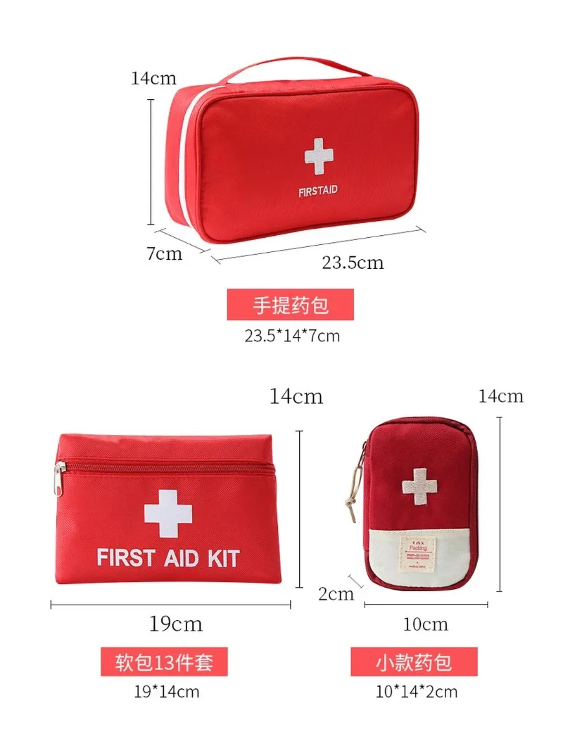 Travel Portable First Aid Kit Outdoor Camping Pill Pouch Medicine Storage Bag Family Emergency Medical Case Accessories Supplies