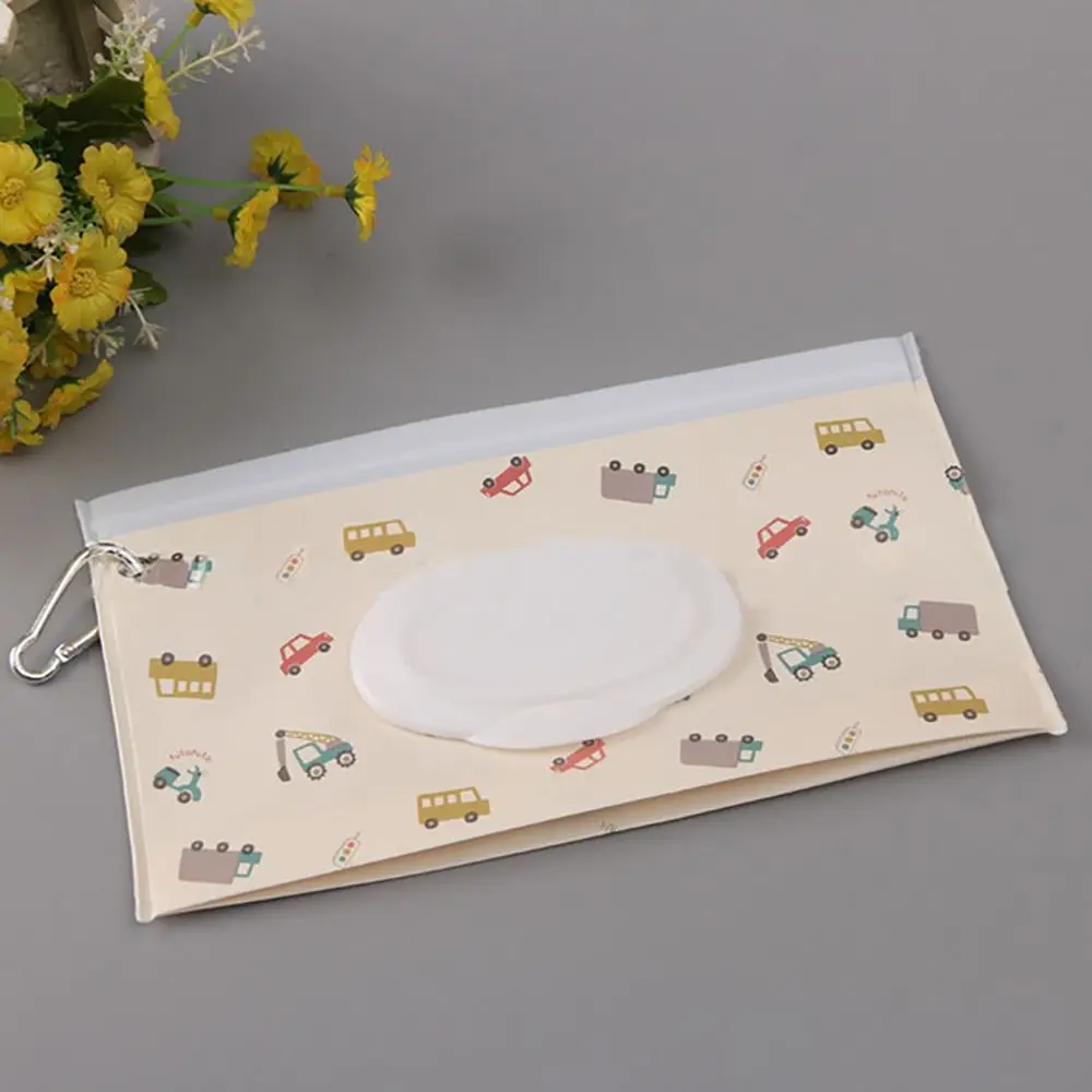 Boîte à mouchoirs portable à couvercle rabattable utile pour l'extérieur, accessoires de poussette, produit pour bébé, support de lingettes, étui à lingettes, poudres cosmétiques